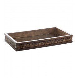 Bandeja De Madeira 51cm Por 35cm E 4,5 Cm Com Espelho Coquinho Woodart